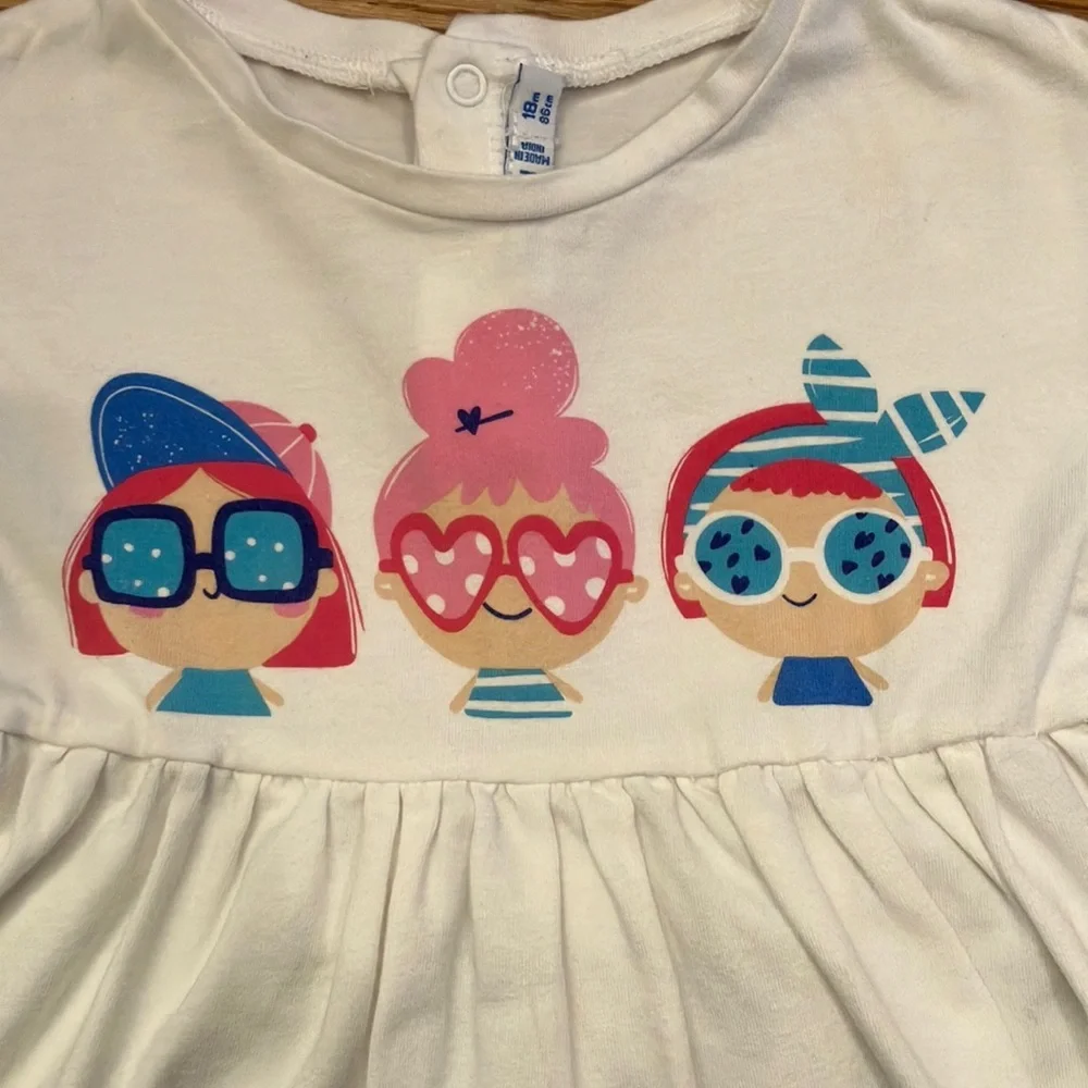 Mayoral 18 months baby/toddler White/ Turquoise Girls top and pants Matching Set